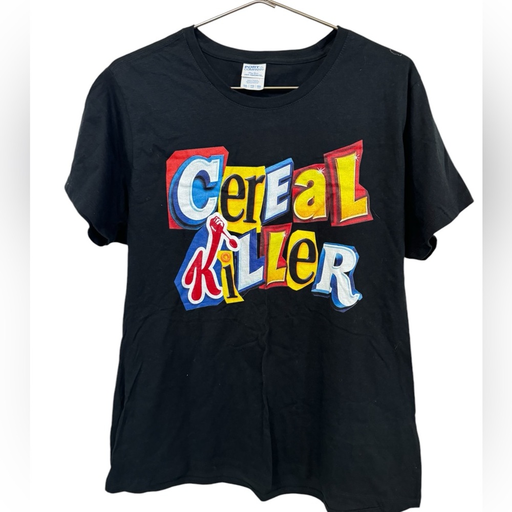 Retro Cereal Killer Logos Black Men’s XXL T-Shirt Serial MINTY